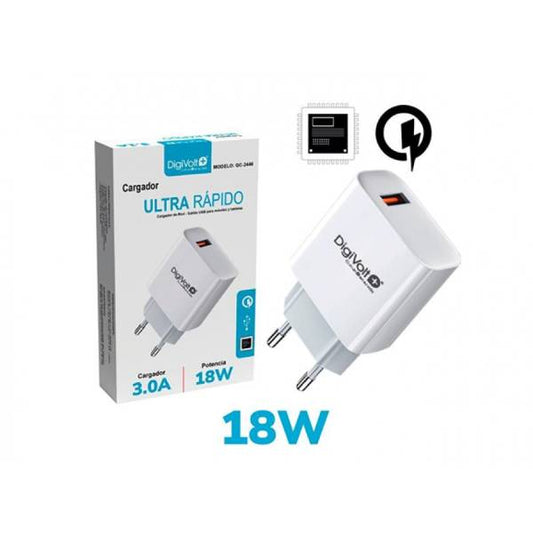 CARGADOR USB DE CARGA RAPIDA 3A, 18W